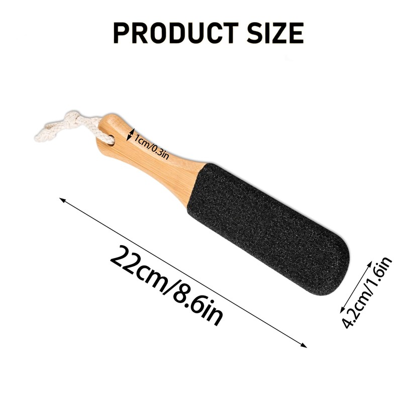 Elovara Pumice Stone Exfoliating Foot File with Ergonomic Wooden Handle