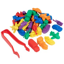 edxeducation Transport Counter - Mini Tin - Set of 36 Pieces - Counting, Colours, Sorting and Learning Orders - Interactive Maths and Sensory Material for Children