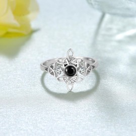 Peireara Witches Knot Ring for Women 925 Sterling Silver Celtic Knot Witches Knot Ring Irish Pagan Wiccan Jewelry for Women Mom (Witches Knot Ring 8)