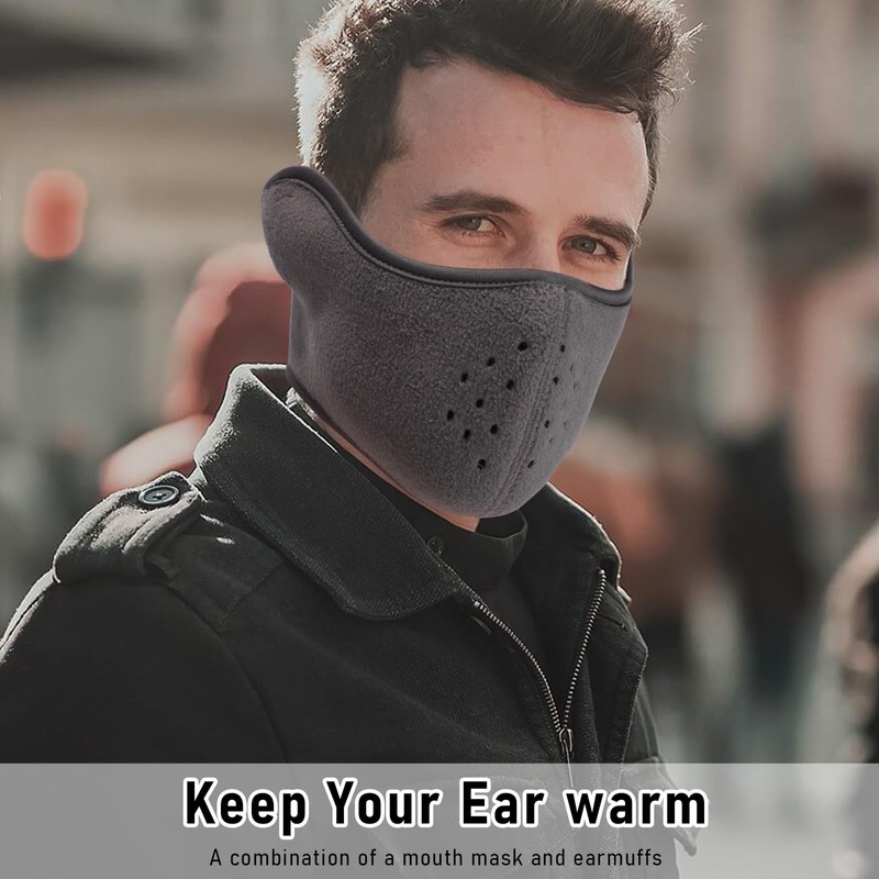 Half Face Mask Winter Warm Windproof Mask Thick Dustproof Breathable