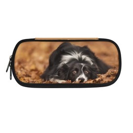 Dolyues Large Pencil Case for Kids, Students, School Supplies, Pen Bag, Zipper Pouch Holder, Border Collie, Pocket Organiser