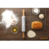 CHEFMADE 18-Inch Marble Rolling Pin with Wooden Handles and Cradle,