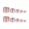 BABALAL Toe Press on Nails Square Fake Toe Nails Nude