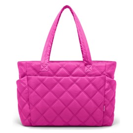 Uselike Tote Bag for Women, Lightweight Puffer Tote Work Bags with Compartments for Travel, Quilted Shoulder Bag with Zipper