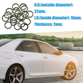 A ABSOPRO Copper Crush Washers Flat Sealing Gaskets Rings 16mm ID. 22mm OD. (Set of 20)