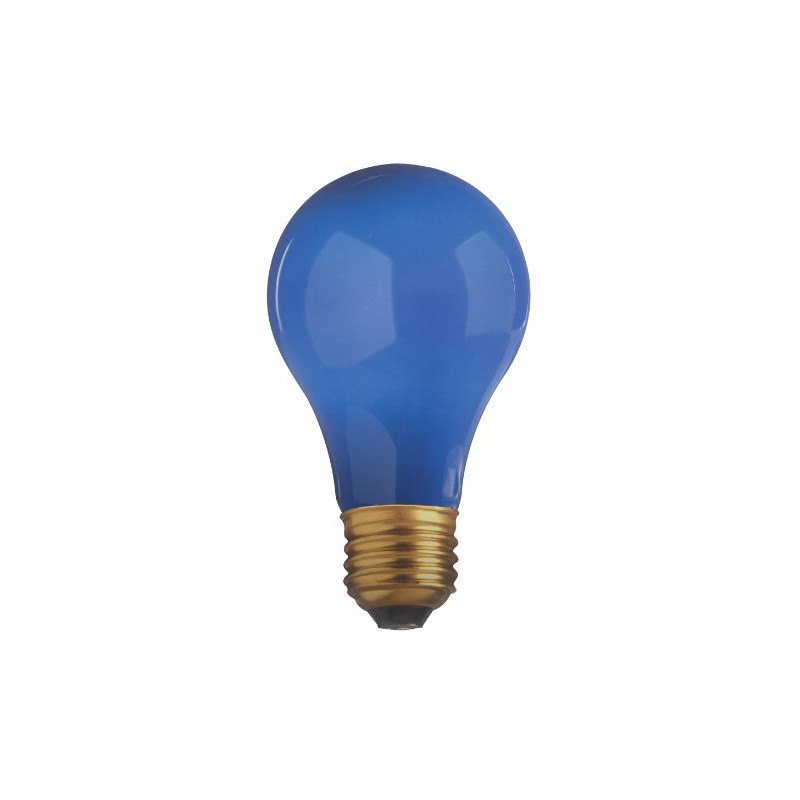 Satco S4985 60 Watt A19 Incandescent Light Bulb, Ceramic Blue