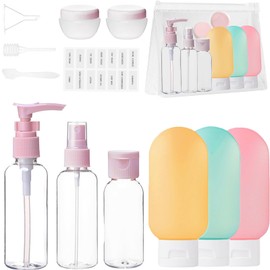 Travel Bottles for Toiletries - 13Pack Travel Toiletries - Leak Proof Refillable Squeezable Containers for Lotion Liquid Shampoo - Travel Bottles - Travel Bottle Set with Lable - BPA-Free