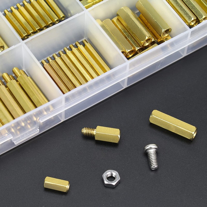 HELIFOUNER 420 Pieces M2 M3 M4 Male Female Hex Brass