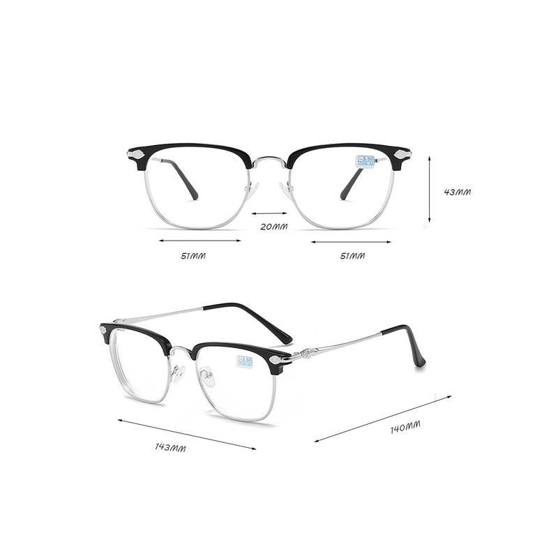 Fullwosing Myopia Glasses with Minus Dioptres -1.00 to -6.00 Myopia
