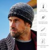 Pachamama Men Wool Beanie Skull Hat Fleece Lined Handknitted Charcoal