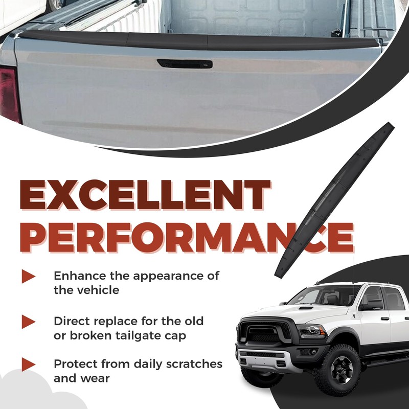 ECOTRIC Tailgate Molding Cap Spoiler Compatible with 2009-2019 Dodge Ram