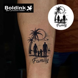 Boldink Temporary Tattoos, semi permanent tattoos, 15-day long lasting tattoo sticker, waterproof and anti-reflective, unique design（Happy Family）