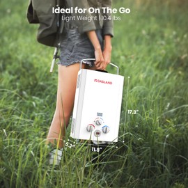 GASLAND BE158 Propane Portable Hot Water Heater | 1.58 GPM, 41,000 BTU | Outdoor Tankless Water Heater For Camping, Off-Grid Living