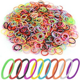 Viynran 1000 Pcs Mini Rubber Bands Elastic Small Hair Ties for Toddler Women Girls Colorful Tiny Band Ponytails Holder for Wedding Hairstyle Accessory