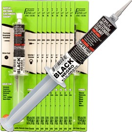 Finish Line Caulk – Acrylic Urethane Elastomeric Sealant – Pre-Filled Precision Caulk Gun – Black – 10-Pack – Flexible Sealant for Trim, Baseboards, Cracks, and Finish Work