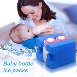 JMEXSUSS Reusable Ice Packs for Breastmilk Storage, Cooler Bag, Breakfast, Lunch, Baby Bottles（2 Pack） (03)