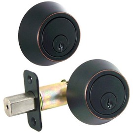 Designers Impressions Oil Rubbed Bronze Double Cylinder Deadbolt (We Key Lock Orders Alike for Free)