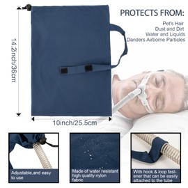 CPAP Mask Cover | Protective Dust Cover | Keeps Supplies Clean and Protected | Storage Bag with Strap (Blue)