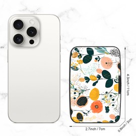 Atufsuat Card Holder Credit Cards Holder for Women RFID wallet women Business Card Holder Wallet Mini Aluminum Card Wallet RFID Blocking Slim Metal Hard Card for Women, Flower Seamless Pattern