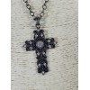 fashion necklace Cross Necklace AB Rhinestone Long Costume Jewelry Goth