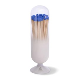 Skeem Cloud Fireplace Glass Match Cloche with Striker - Blue-Tipped Matches - Includes 120 Large Match Sticks - Perfect Fireplace Decor, Decorative Matches for Candles