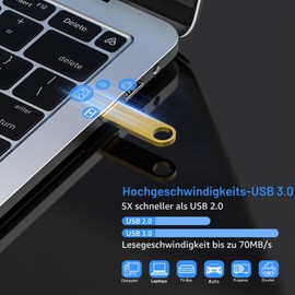 Wooolken Mini USB Stick 3.0 16 GB Metal Waterproof Multicoloured Pack of 2