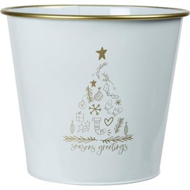Home & Styling Christmas Metal Bucket White 30.5 x 29 cm
