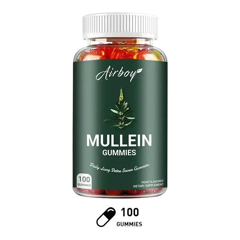 Gomitas De Mullein Alivio, Digestión Y Limpieza Pulmonar Verde