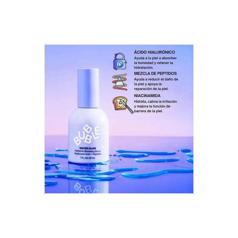 Suero Facial Bubble con Ácido Hialurónico y Péptidos 30ml Hidratante