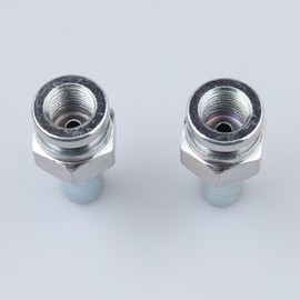 AC PERFORMANCE Female 3/8 x 24 Inverted Seat Crimp on Barb Fitting with Clip Recess for 1/8" Brake Line, Zinc Steel, Pack of 2