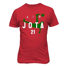 Portugal Soccer Player Air Jota Unisex Tee Tshirt (Red, Large)