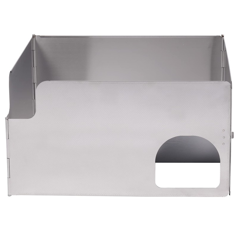 REDCAMP Folding Stove Windscreen, 4 Plates Stainless Steel Camping Stove