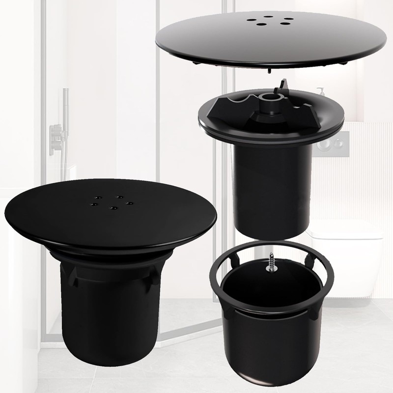 ANBOO Shower Drain Black 90mm/115mm Universal Chrome Plated Replacement Shower
