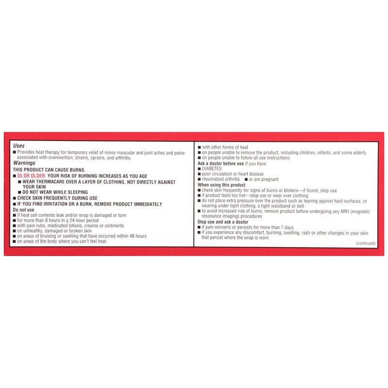 ThermaCare Lower Back & Hip Pain Therapy Heatwraps, L-XL Size