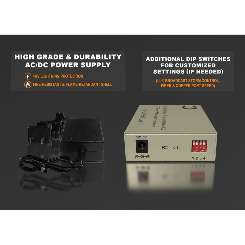 Multimode LC 850 nm Gigabit Fiber Media Converter - Includes