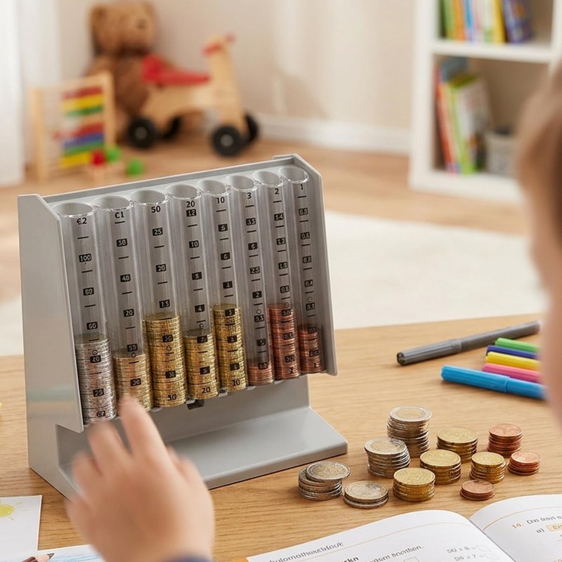 HMF Coin Counter for Sorting and Storing Change, Transparent Coin