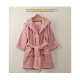 PandaHome Children's Bathrobe for Boys and Girls, 100% Cotton, Dressing Gown with Hood, Quick-Drying, Soft, Absorbent Bathrobes, 400 g/m², pink
