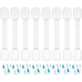 (8 Pieces) Child Safety Cabinet & Drawer Lock Baby – Adjustable, Extra Strong Hold and Easy to Use – Cabinet Safety Baby Offers Maximum Safety