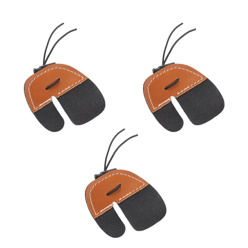 3pcs Archery Finger Tabs Thickened Double Layer PU Leather Archery