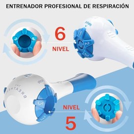 Entrenador de Ejercicios de Respiración, Dispositivo de Ejercicio de Pulmón, 5 Niveles de Ajuste de Resistencia para Aumentar Capacidad Pulmonar, Herramienta de Portátil para Corredor, Atletas
