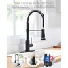 Black Kitchen Faucet with Pull Out Sprayer Stainless Steel Single