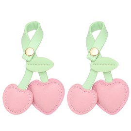 uxcell Cute Cherry Bag Charm for Women, Cherry Leather Keychain for Handbag, Purse Keychain Accessories - 2PCS Pink