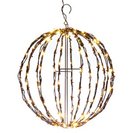 Elf Logic 16” Outdoor/Indoor LED Christmas Light Ball with Automatic Timer. Durable, Waterproof, Long-Lasting, Lightweight Bright Light Ball. Warm LED Lights for Holiday Decor, Patio, Wedding Decor