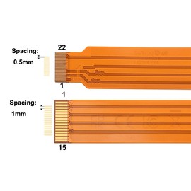 Treedix 2Pcs DSI FPC Flexible Cable Compatible with Raspberry Pi 5, Flat Ribbon Cable 200mm/7.9inch 22Pin to 15Pin 1mm Pitch 0.5mm Pitch Suitable for DSI Display Screens