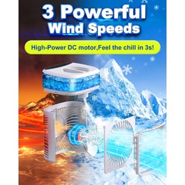 Portable Air Conditioners, Rechargeable Evaporative Air Cooler Humidifier with 3 Speeds, 2/4H Timer & 7 Colors Light Room Air Conditioners Portable, Personal Small Air Conditioner Fan for Home Office