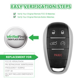 Extra-Partss Smart Car Key Fob Replacement for Alf Rome0 Giulia Stelvio fits 2017 2018 2019 2020 2021 2022 5 Button Remote KR5ALFA434 (2)