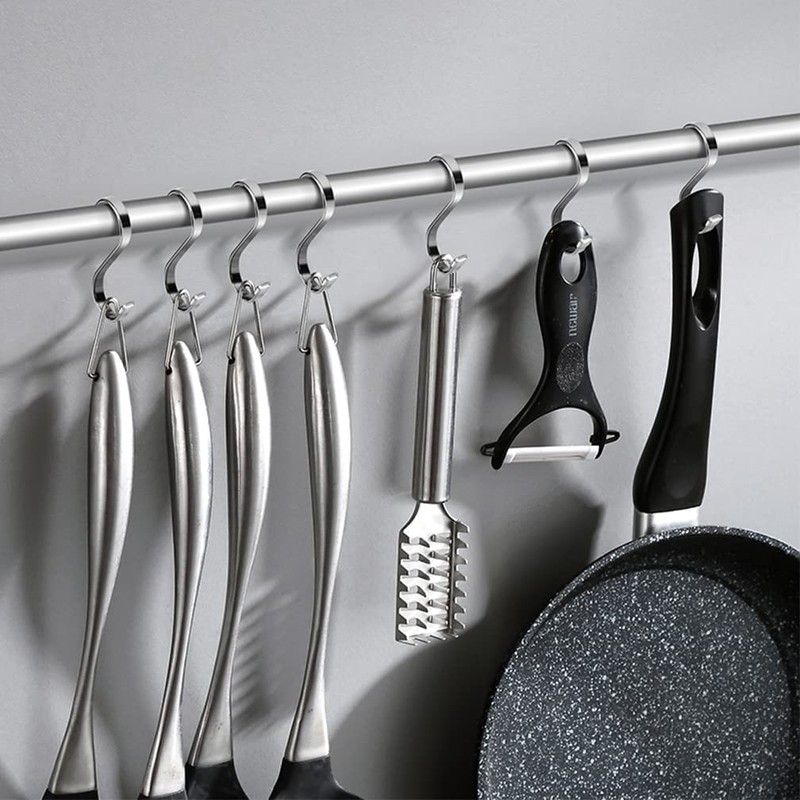 AMZFULY Heavy Duty S Hooks,Stainless Steel S Shaped Hook for