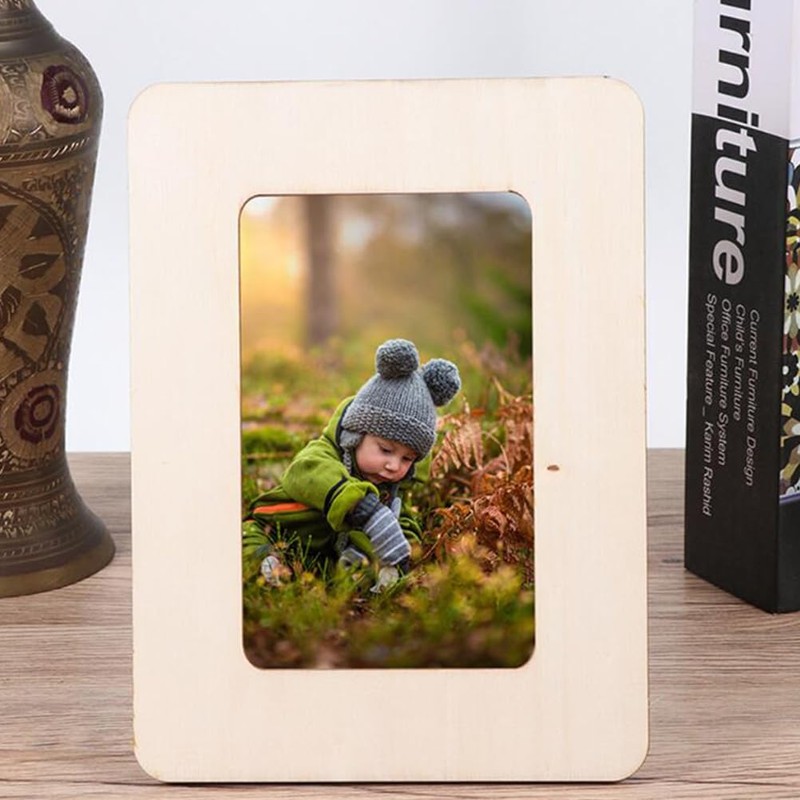 ibasenice Diy Wooden Photo Frame 20 Pcs Kid Crafts Blank
