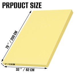 Yellow Foam Board, High-Density Upholstery Foam for Couch Cushion Replacement, Foam Padding for Cushions, Furniture, and DIY Projects, Durable Foam Pad for Chairs, Sofas, and Egg Crate Foam Inserts