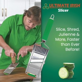 Ultimate Irish Slicer – Amazing Veggie Slicer for Effortless Kitchen Prep Made Simple! – Use it as a Food Shredder, Slicer & Grater - Multifunctional Slicer with Non-Slip Handle & Base